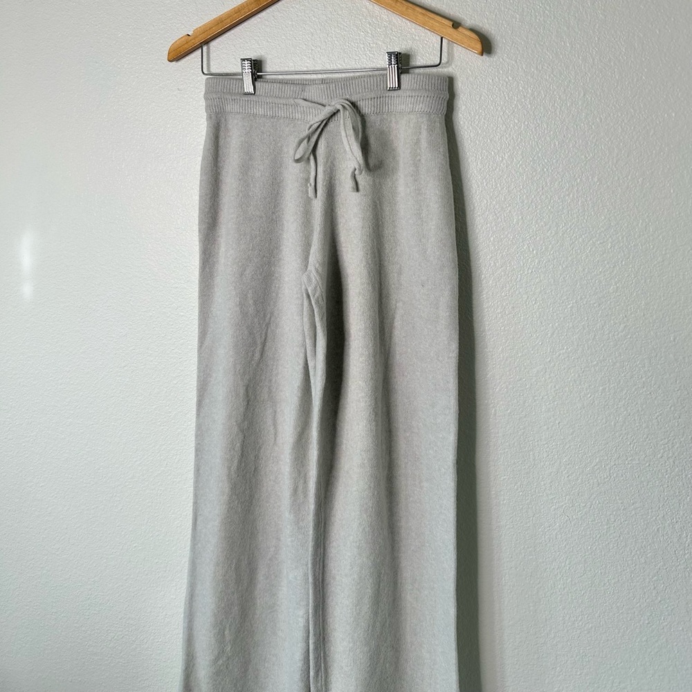 SET ACTIVE Jersey Knit Double V Cardigan & Tie Waist Wide Leg Pant in Fog Grey - Picture 9 of 13
